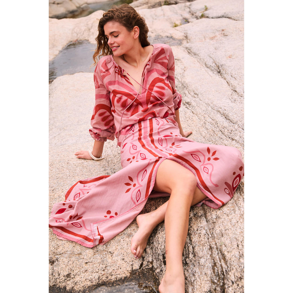 Jupe Pao Imprime Arabesque - Pink