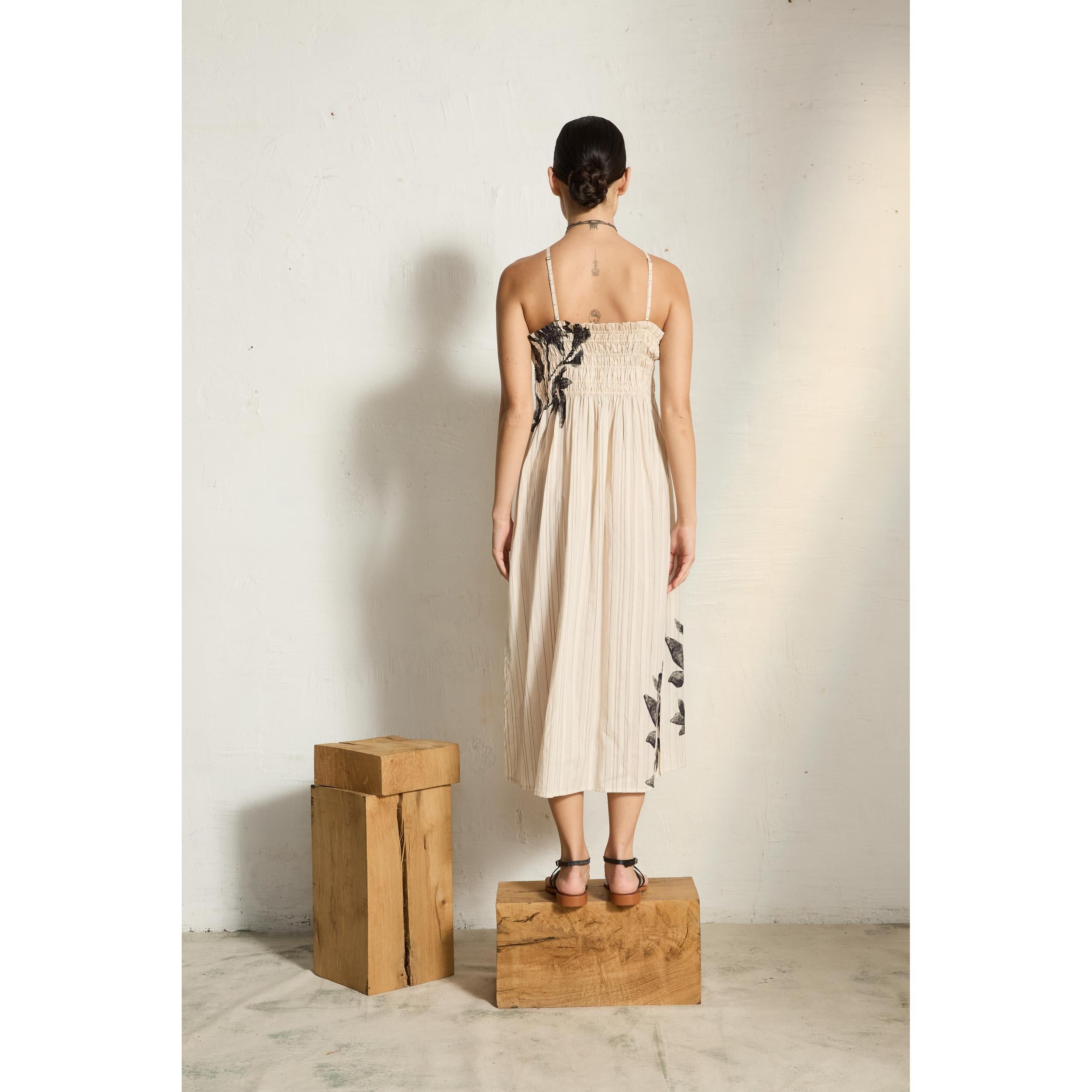 Robe Morgane Imprime Orchids - White