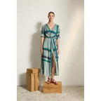 Robe Emmanuelle Imprime Td Check - Ardoise