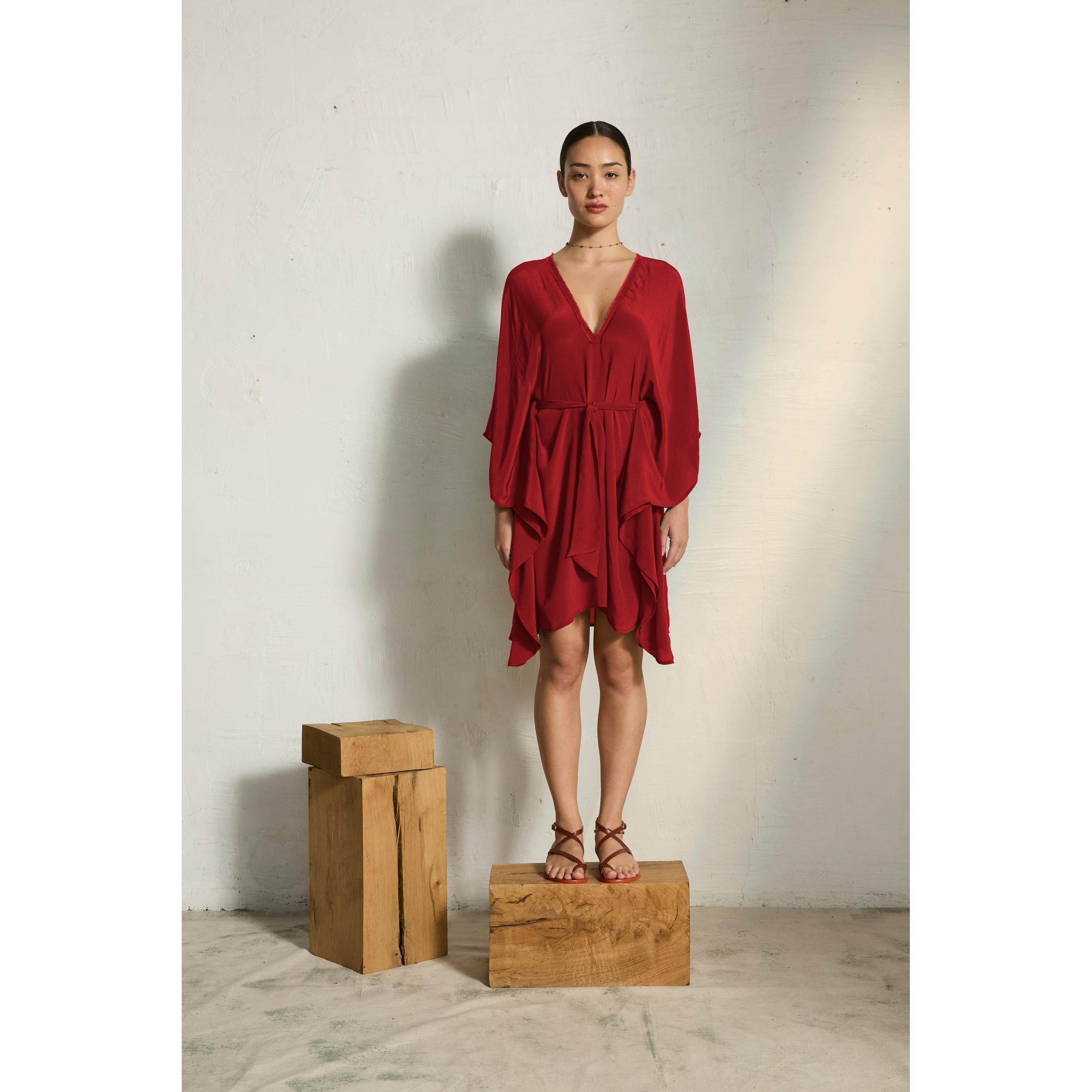 Robe Sasha Soie - Paprika Dark Red