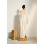 Poncho Long Rafaele Etamine De Laine - China Blue