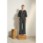 Pantalon Erika Imprime Arabesque - White