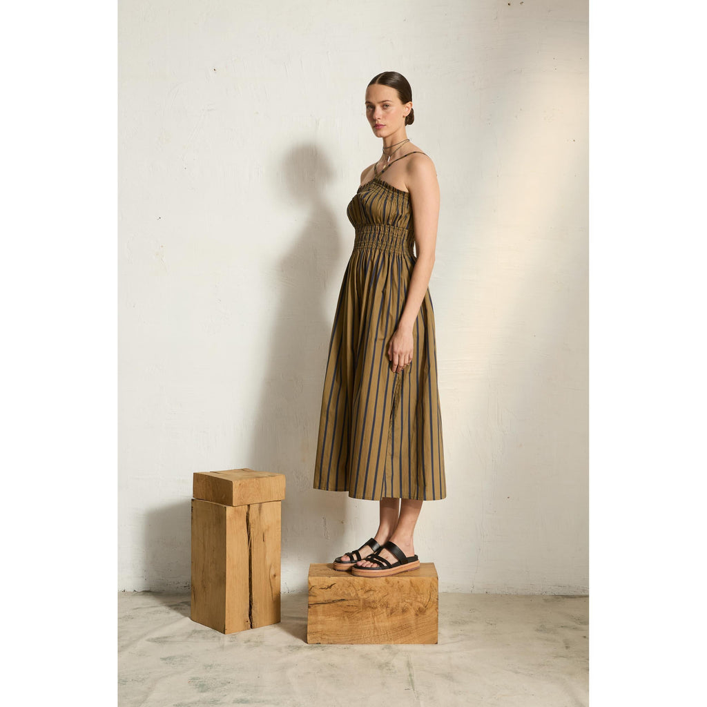 Robe Morgane Imprime Pelicano - Army Dark Blue