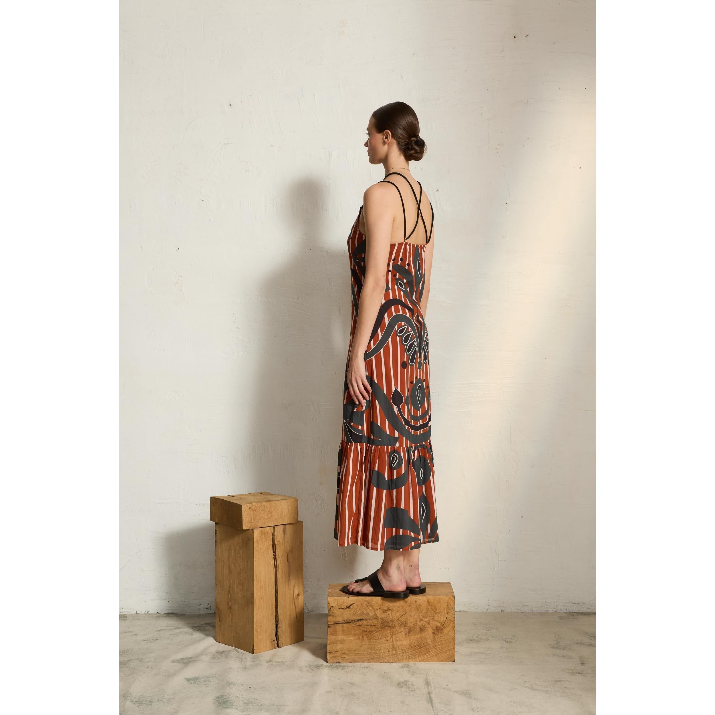 Robe Anais Imprime Baroque - Red