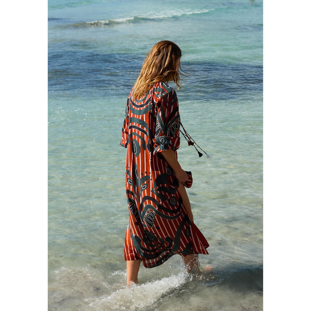 Robe Octavie Imprime Baroque - Red
