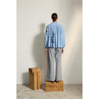Blouse Venaco Imprime Orchids - Bleu