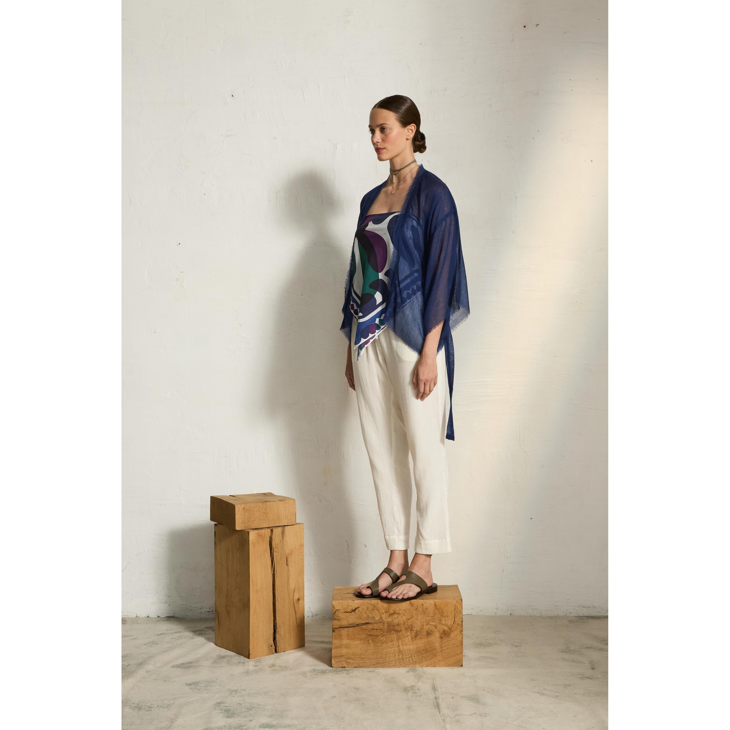 Kimono Renata Etamine De Laine - China Blue