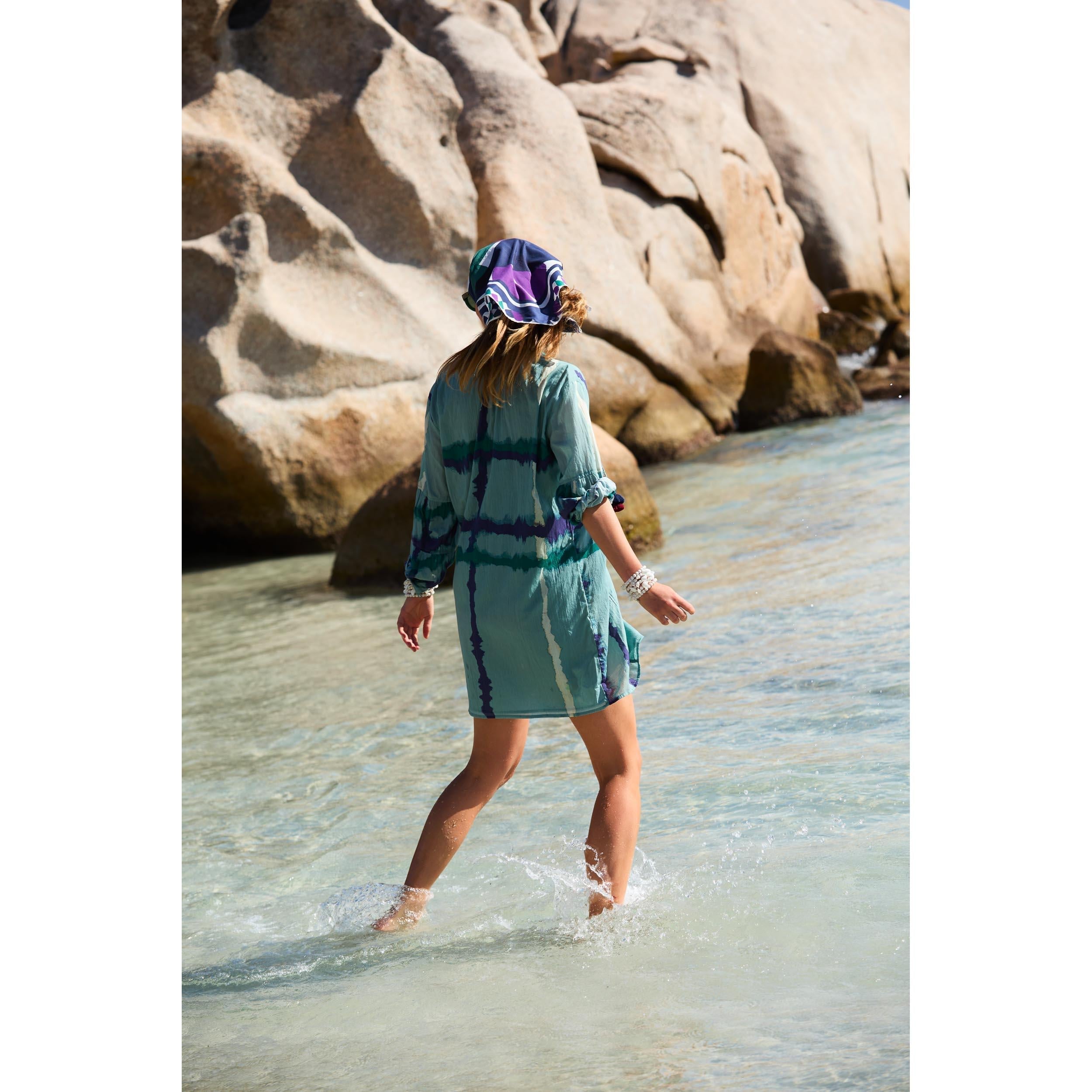 Robe Courte Charlie Imprime Td Check - Lagon