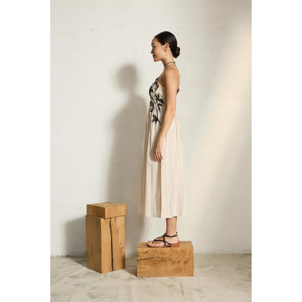 Robe Morgane Imprime Orchids - White
