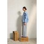 Blouse Venaco Imprime Orchids - Bleu