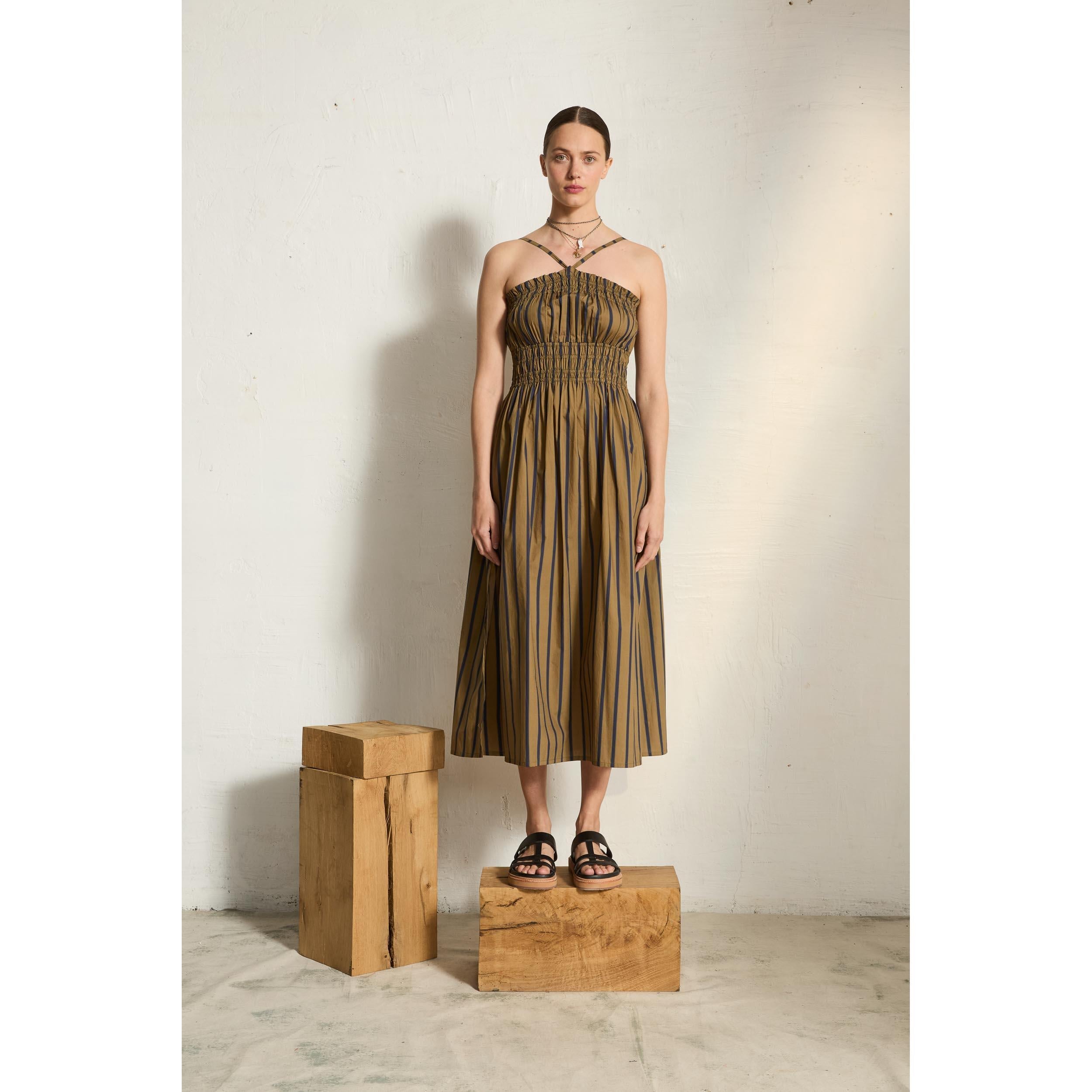 Robe Morgane Imprime Pelicano - Army Dark Blue
