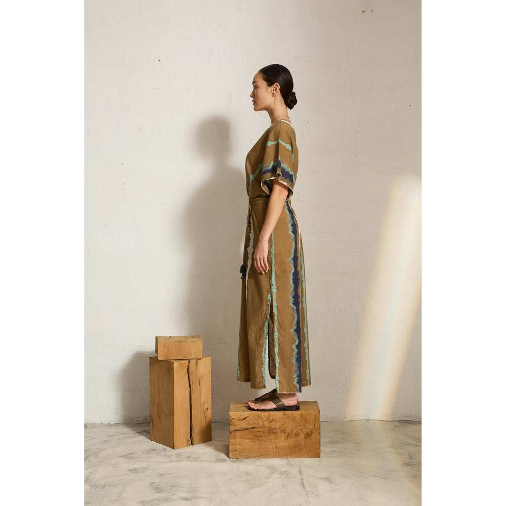 Robe Stevana Imprime Tie And Dye Td Check - Army