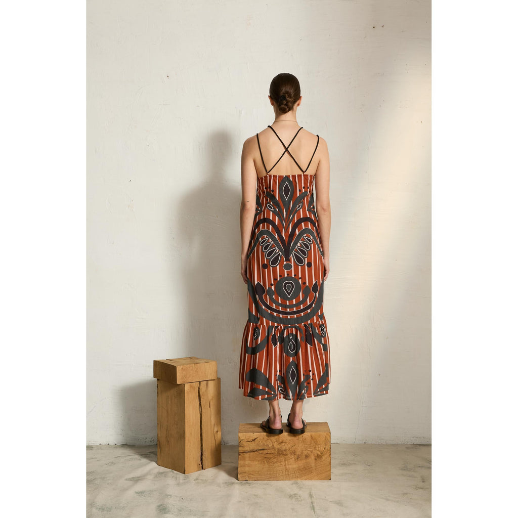 Robe Anais Imprime Baroque - Red
