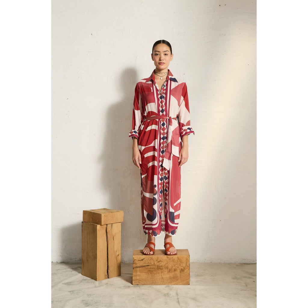 Robe Murano Imprime Riviera - Red