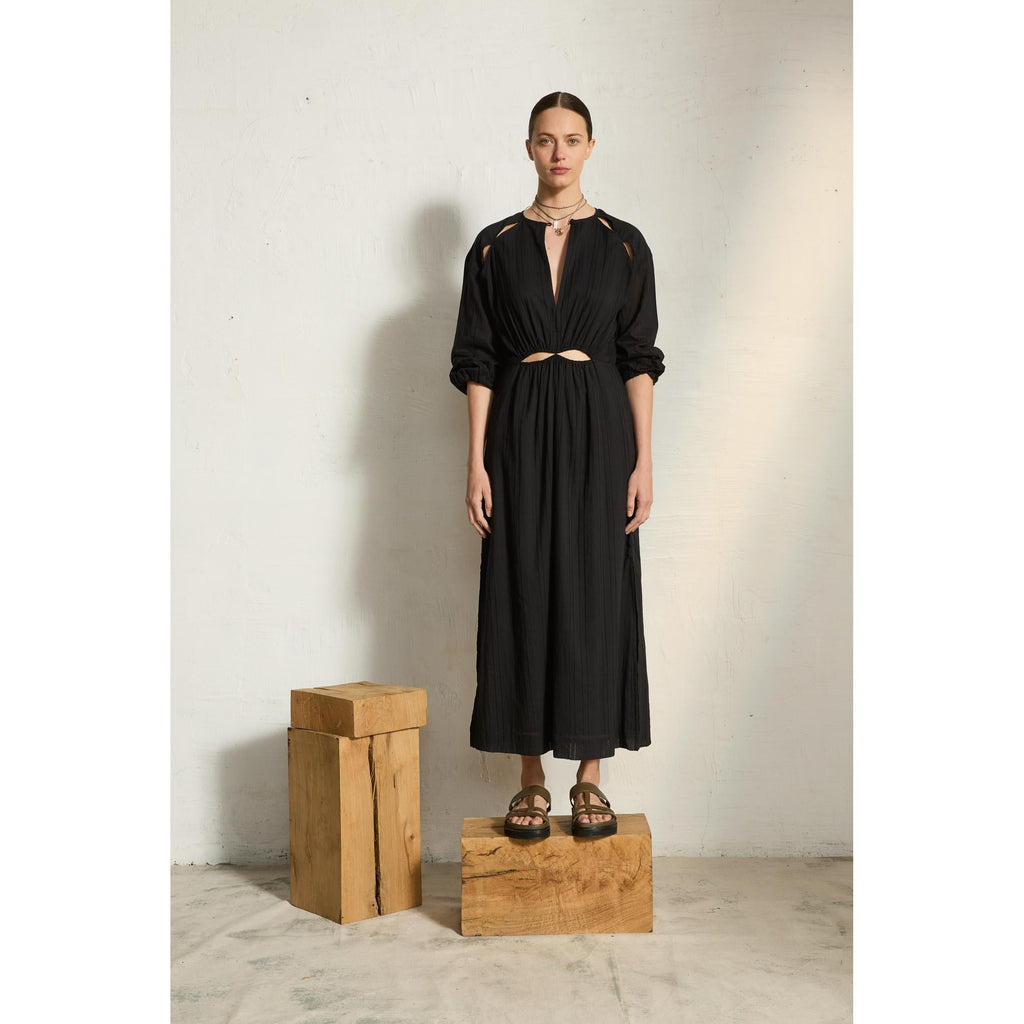 Robe Ombeline Ajouree - Black