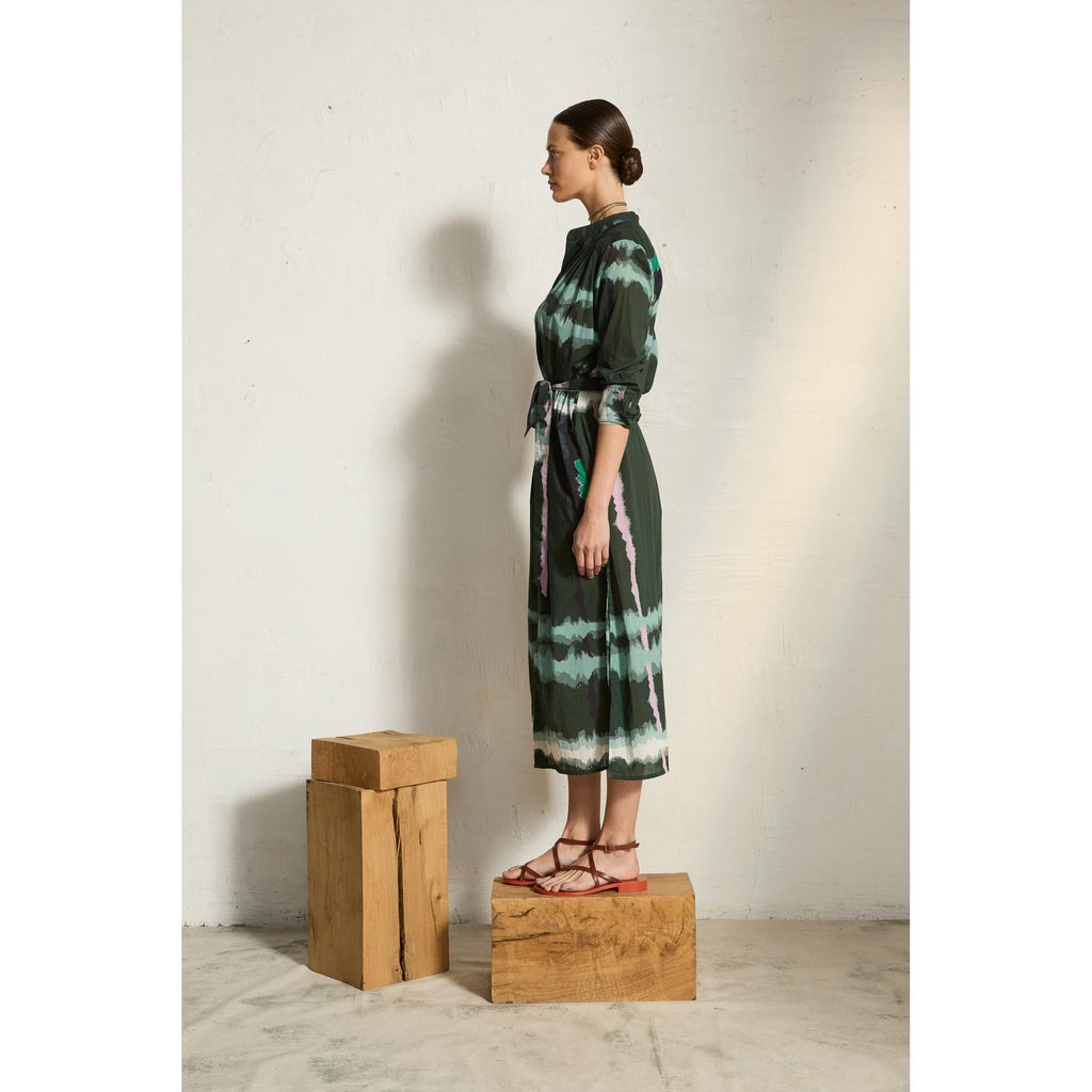 Robe Olga Imprime Td Check - Ardoise