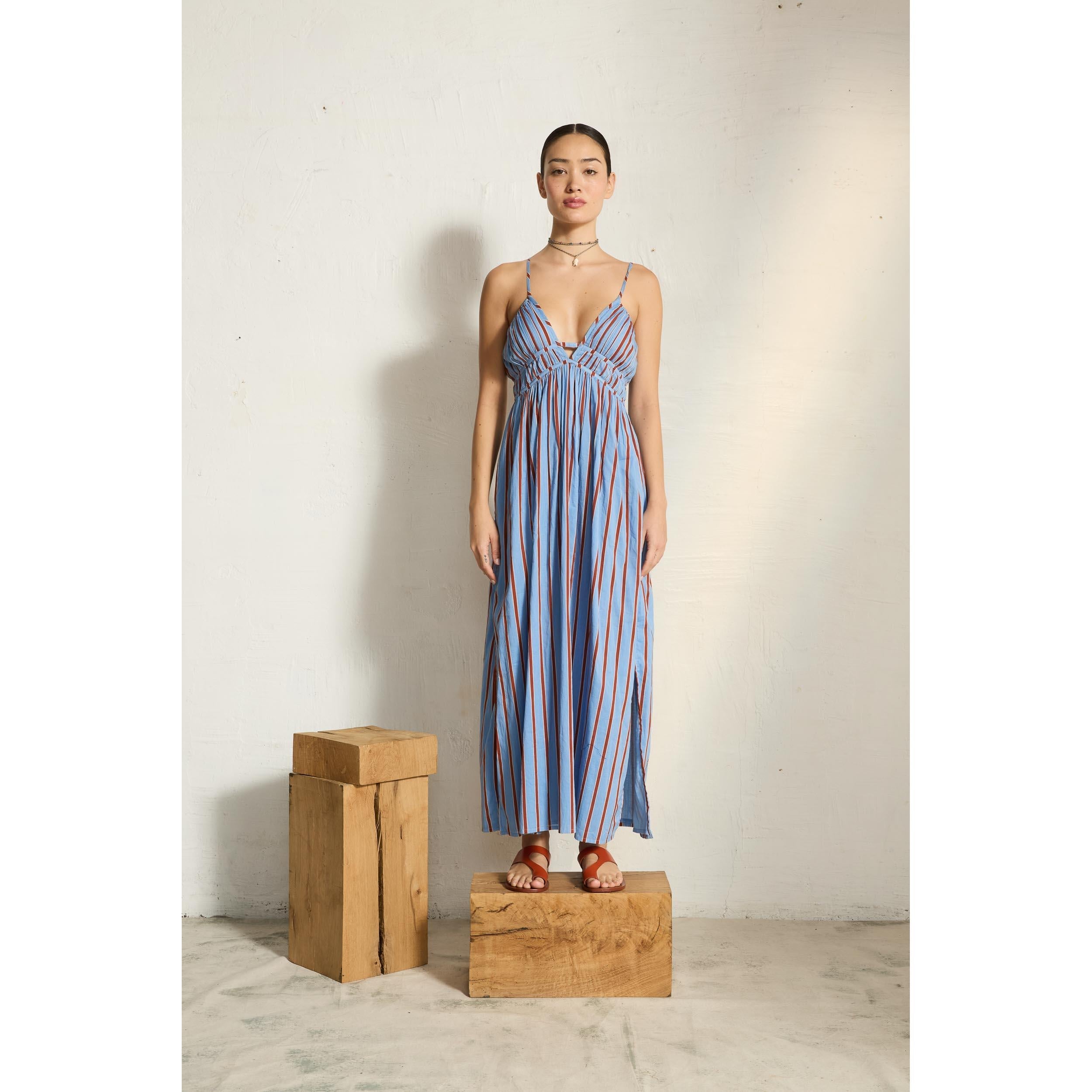 Robe Balina Imprime Pelicano - Light Blue Red
