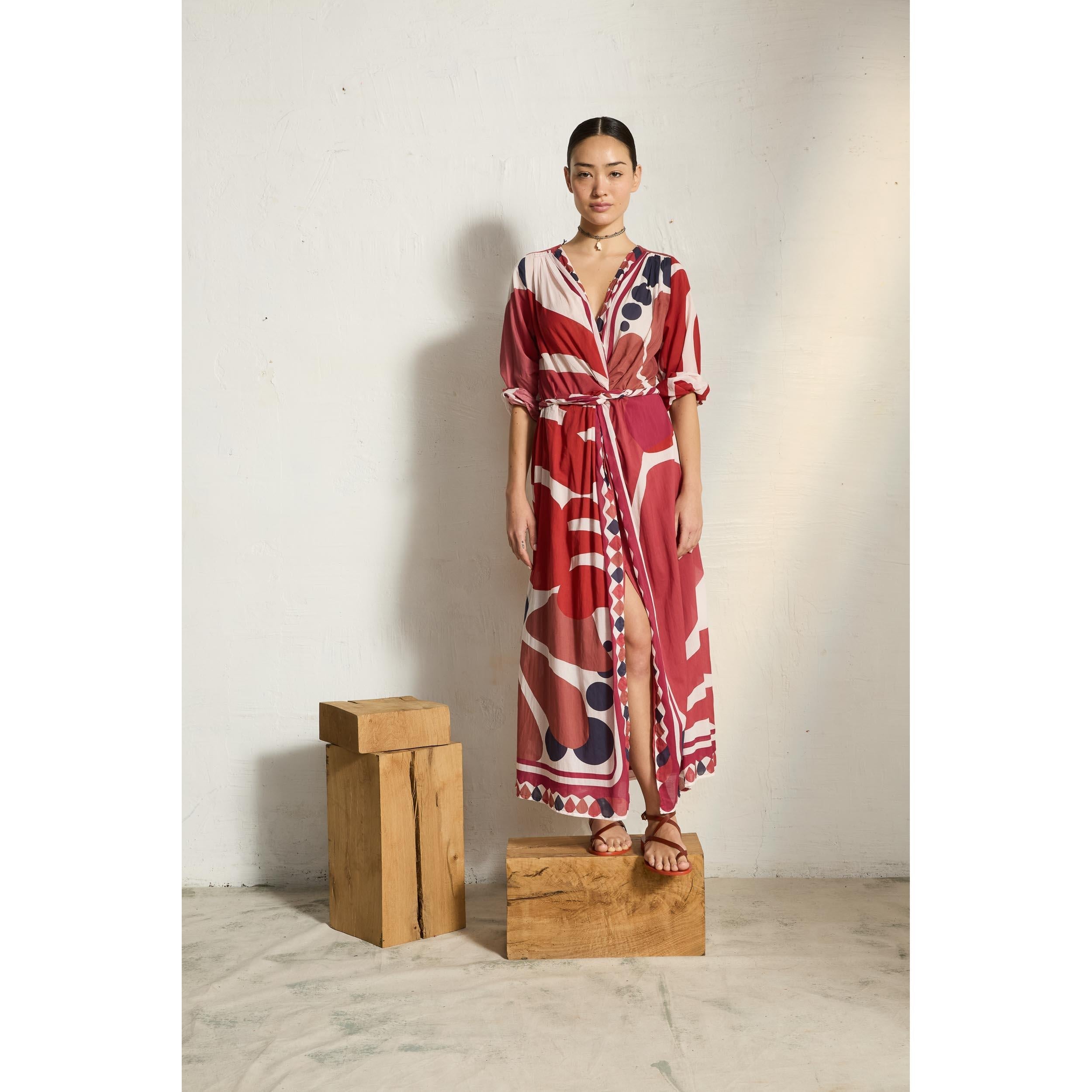 Robe Emmanuelle Imprime Riviera - Red
