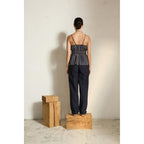Top Loulou Imprime Pelicano - Dark Blue Kaki