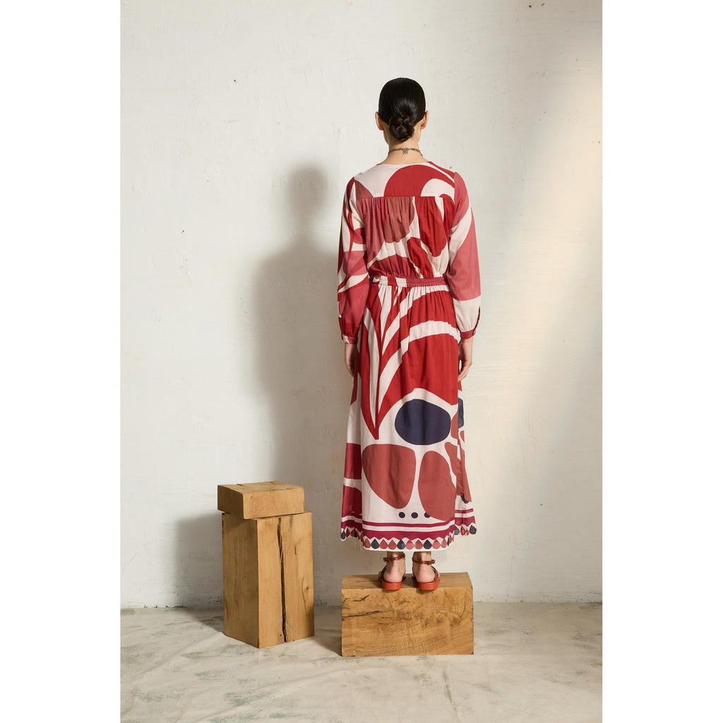 Robe Emmanuelle Imprime Riviera - Red