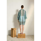 Kimono Mi-Long Rachel Etamine De Laine - China Blue