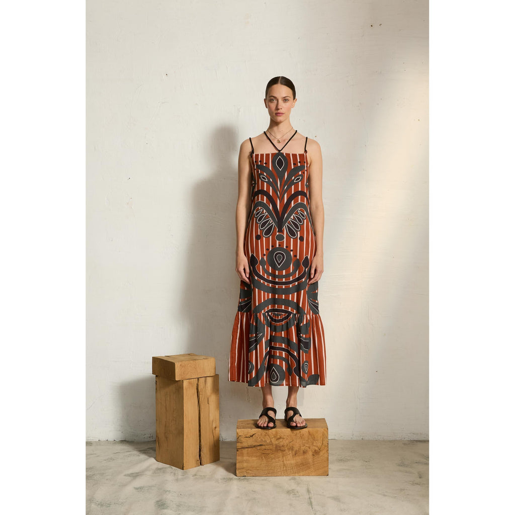 Robe Anais Imprime Baroque - Red