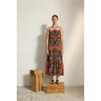 Robe Anais Imprime Baroque - Red