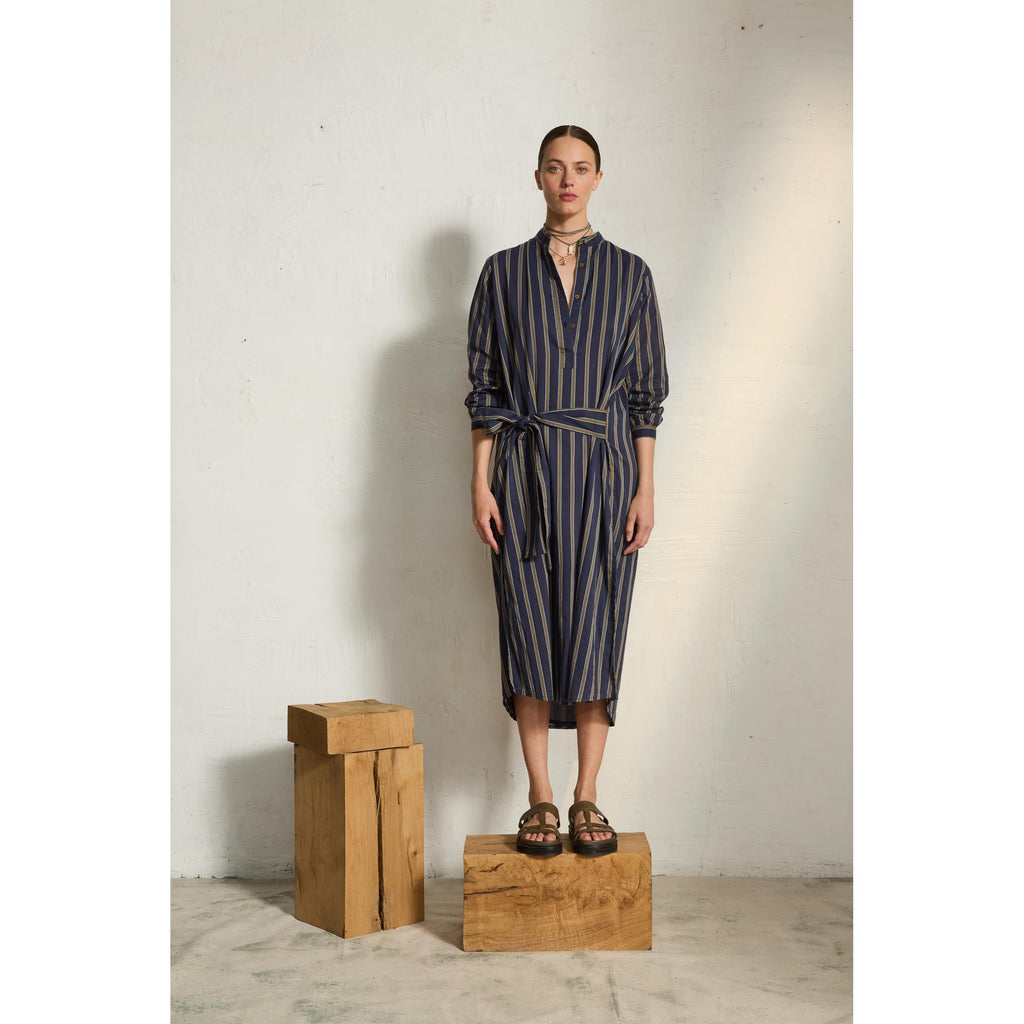 Robe Albane Imprime Pelicano - Army Dark Blue