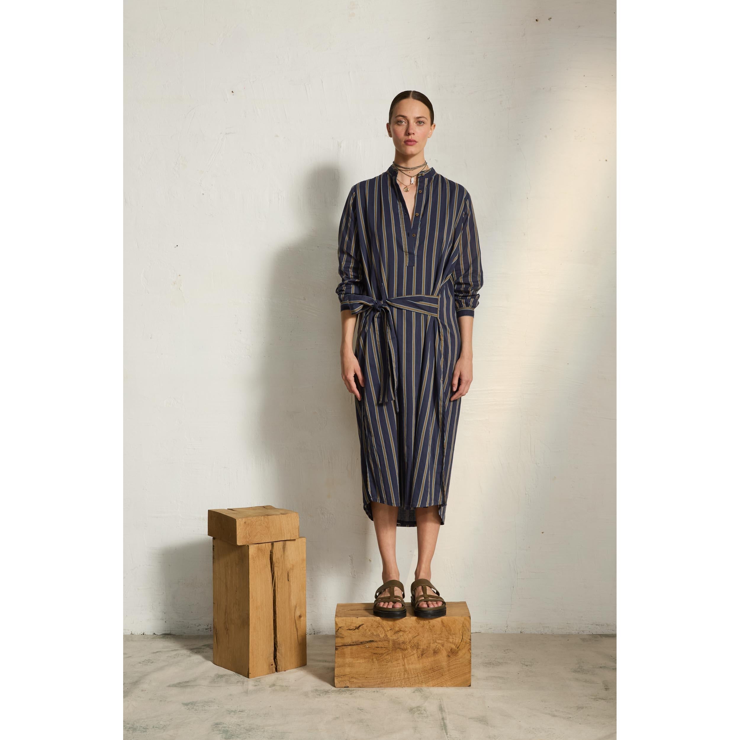 Robe Albane Imprime Pelicano - Army Dark Blue