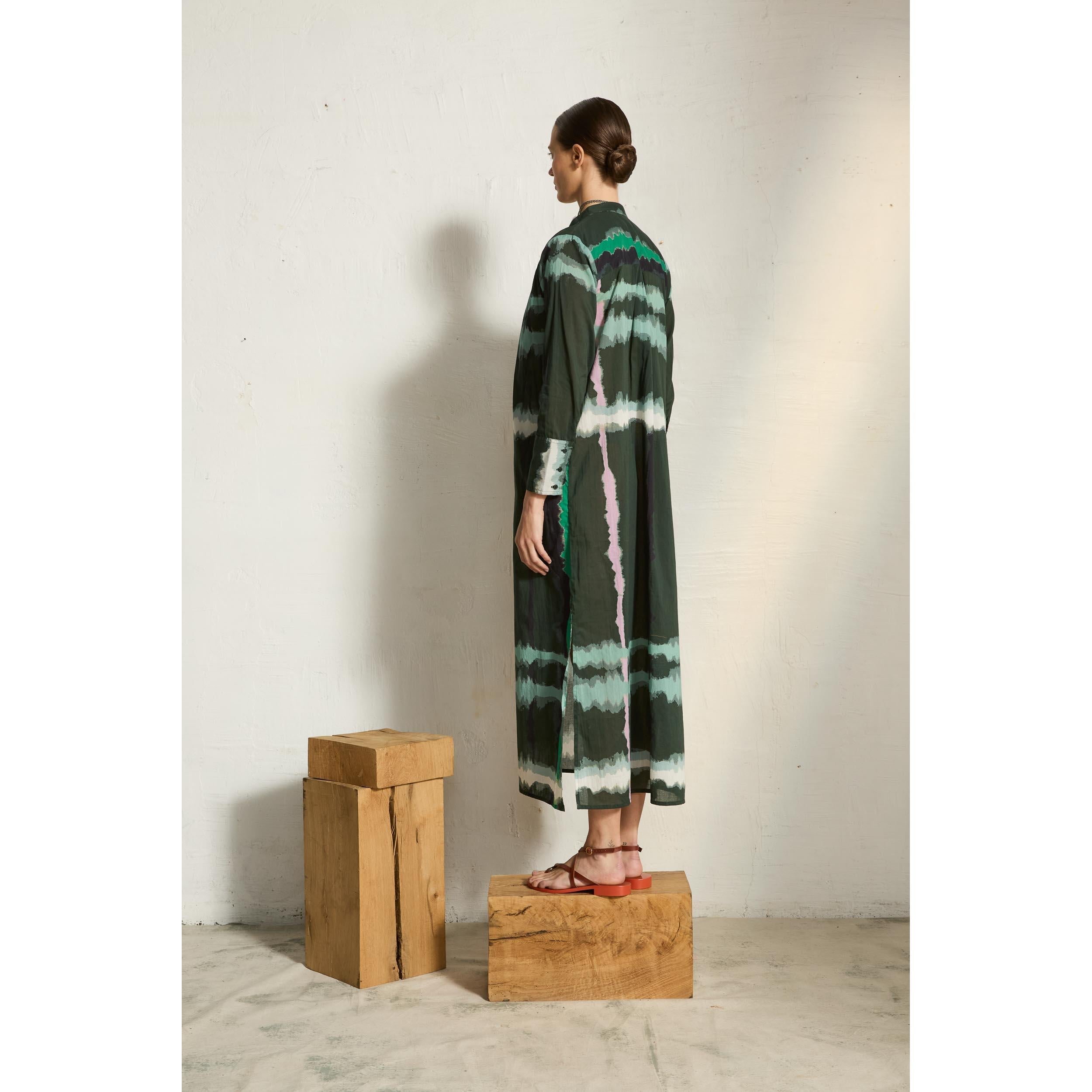 Robe Olga Imprime Td Check - Ardoise