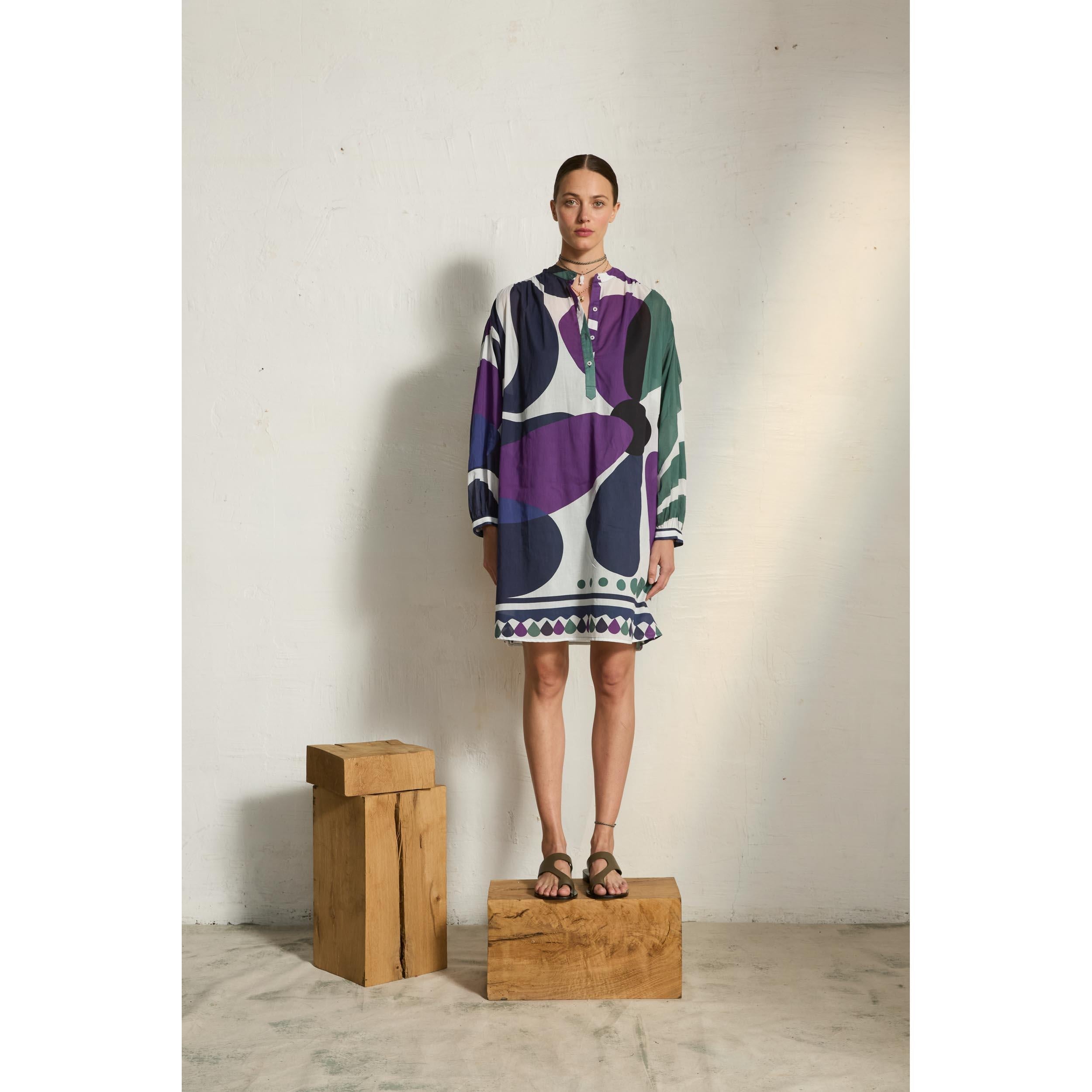 Robe Geraldine Imprime Riviera - Violet