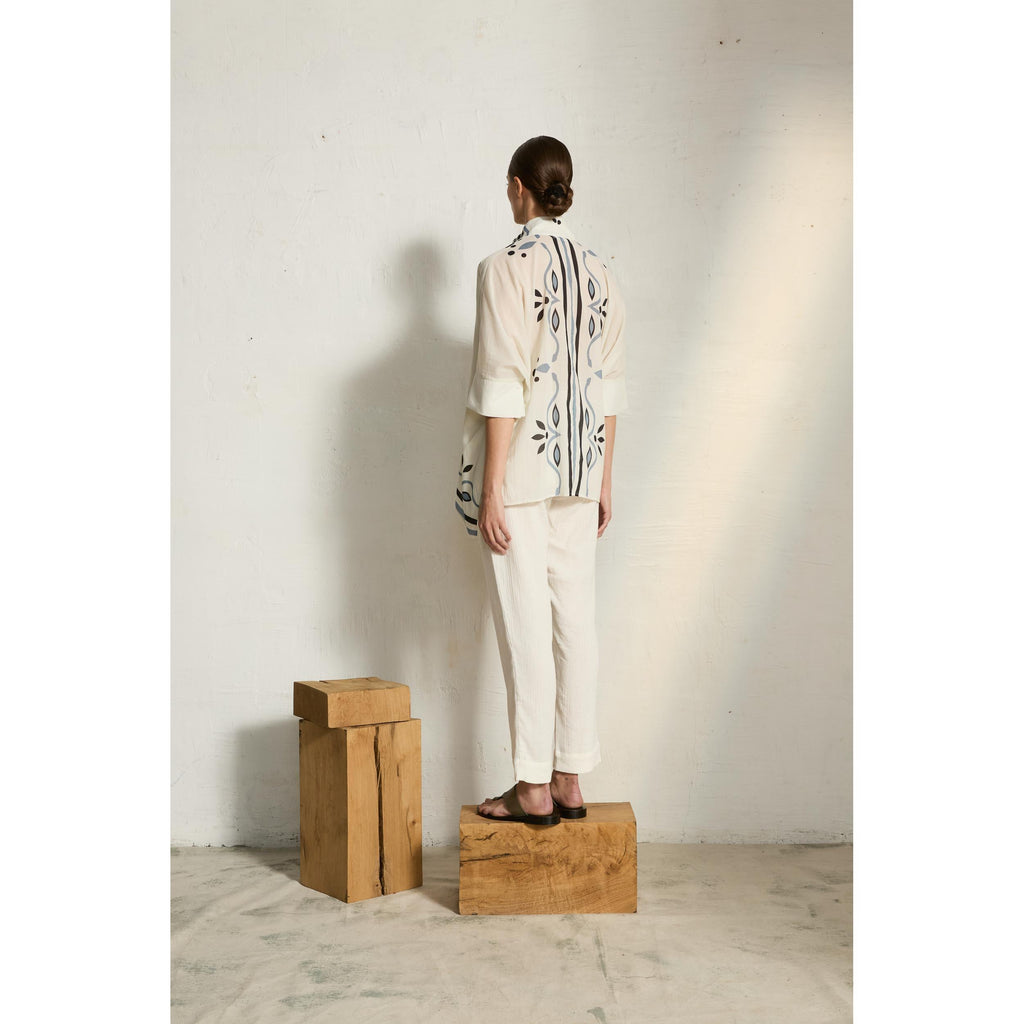 Chemise Heracles Imprime Arabesque - White