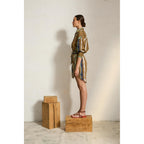 Robe Lily Long Imprime Tie And Dye Td Check - Army