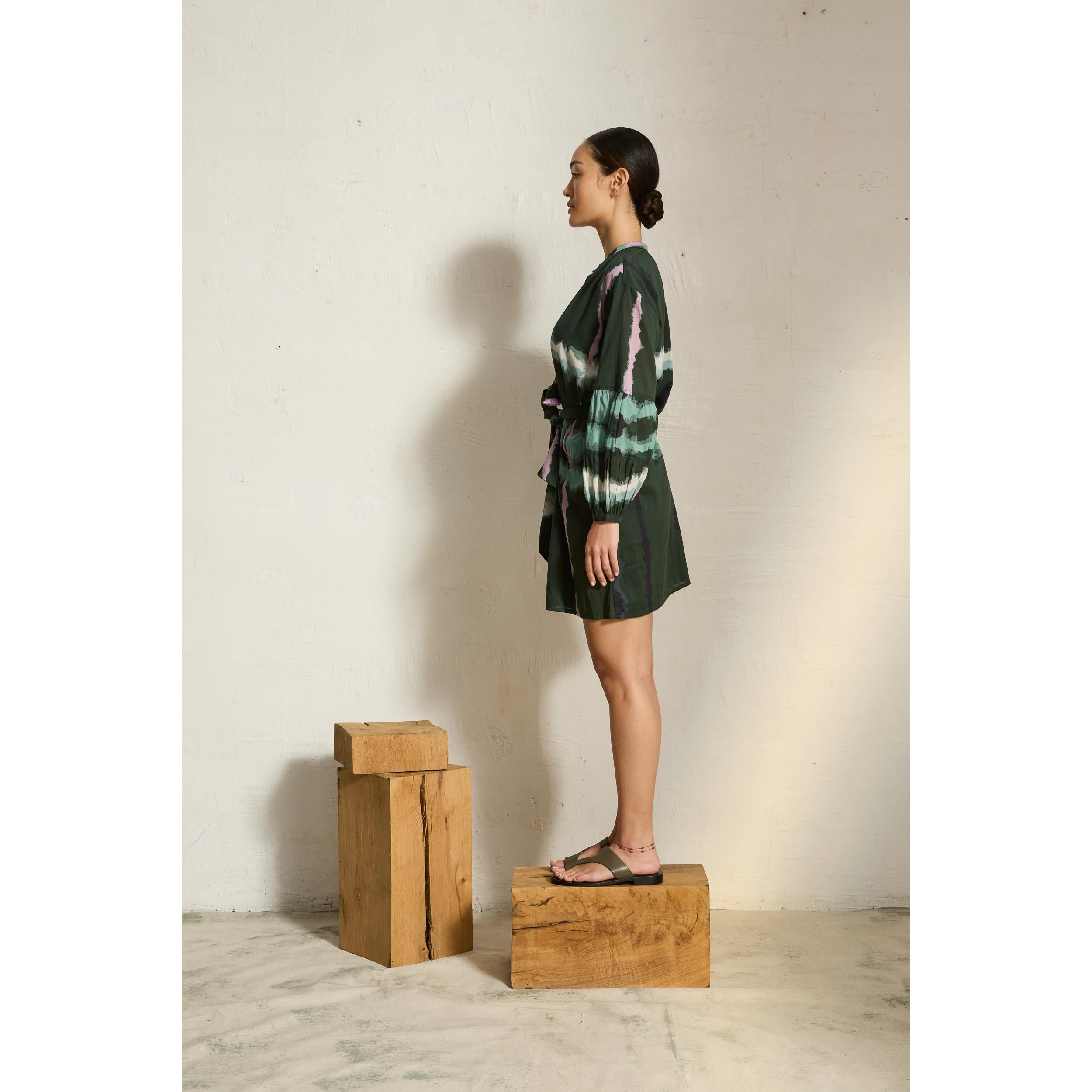 Robe Courte Charlie Imprime Td Check - Ardoise