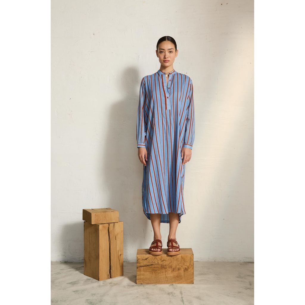 Robe Albane Imprime Pelicano - Light Blue Red