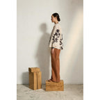 Blouse Venaco Imprime Orchids - White