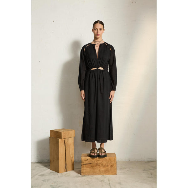 Robe Ombeline Ajouree - Black