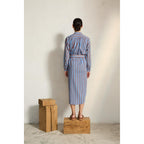 Robe Albane Imprime Pelicano - Light Blue Red