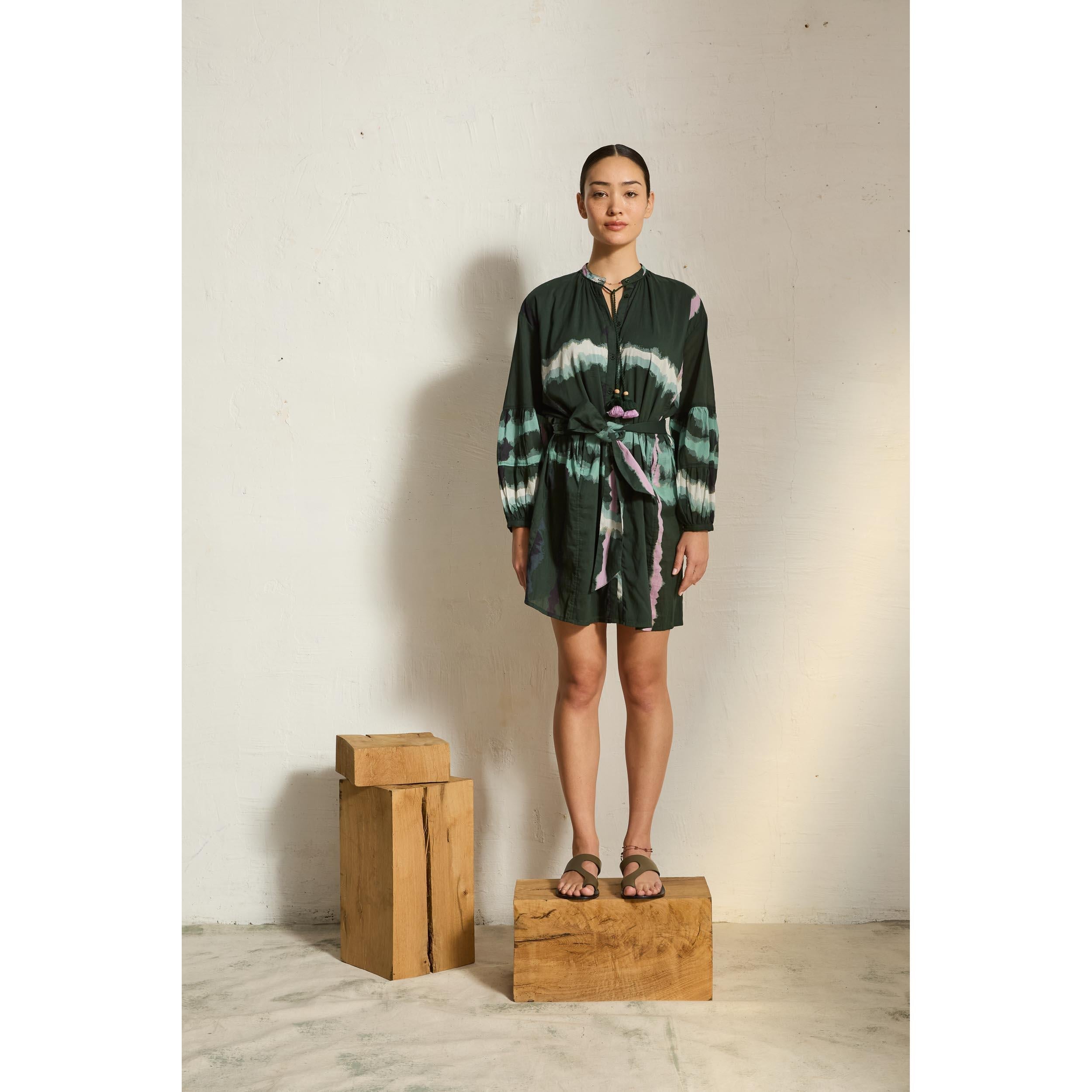 Robe Courte Charlie Imprime Td Check - Lagon