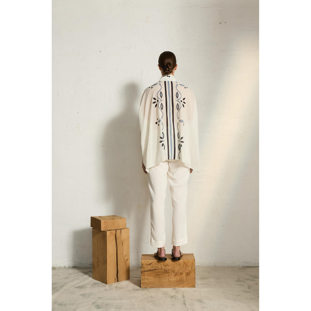 Chemise Heracles Imprime Arabesque - White