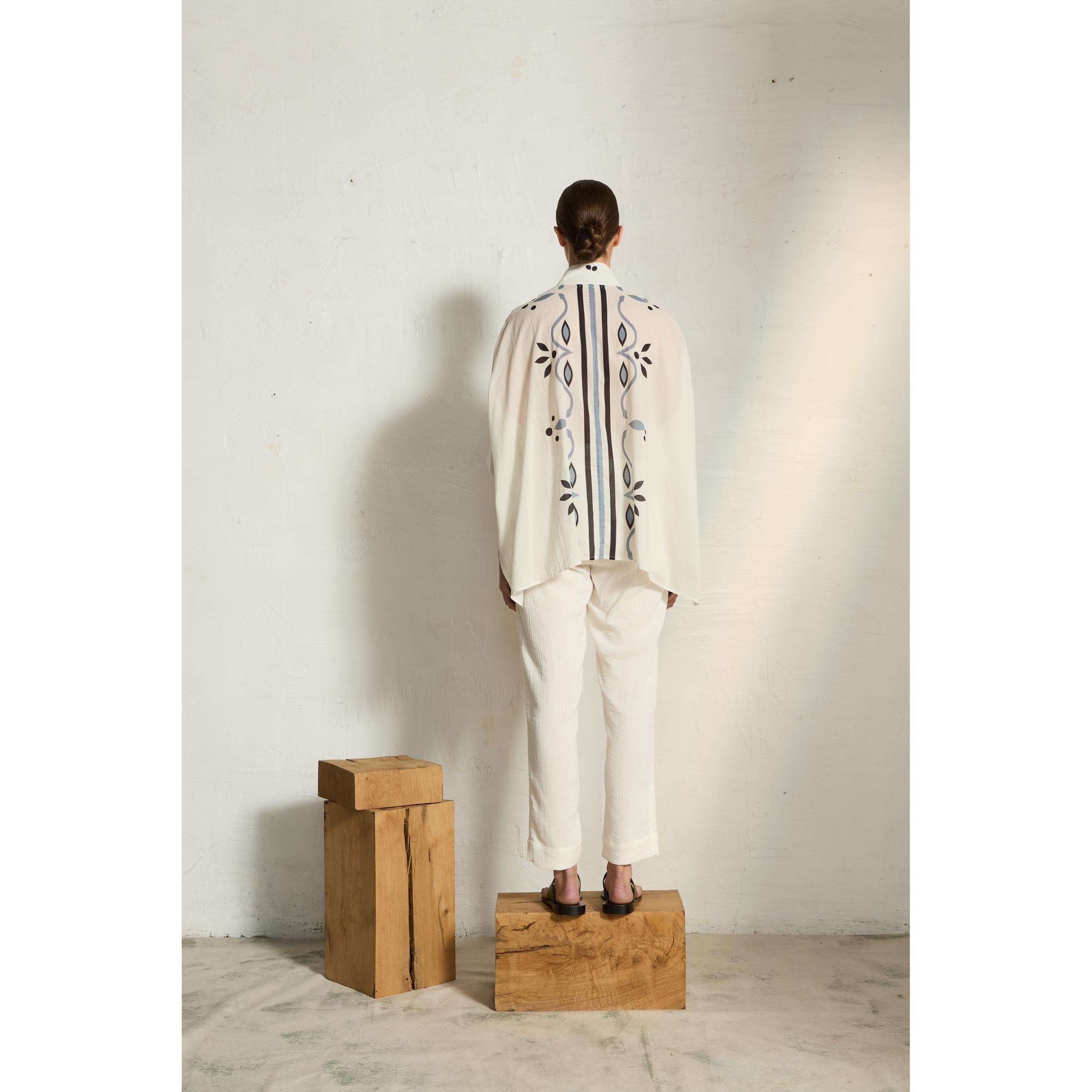 Chemise Heracles Imprime Arabesque - White