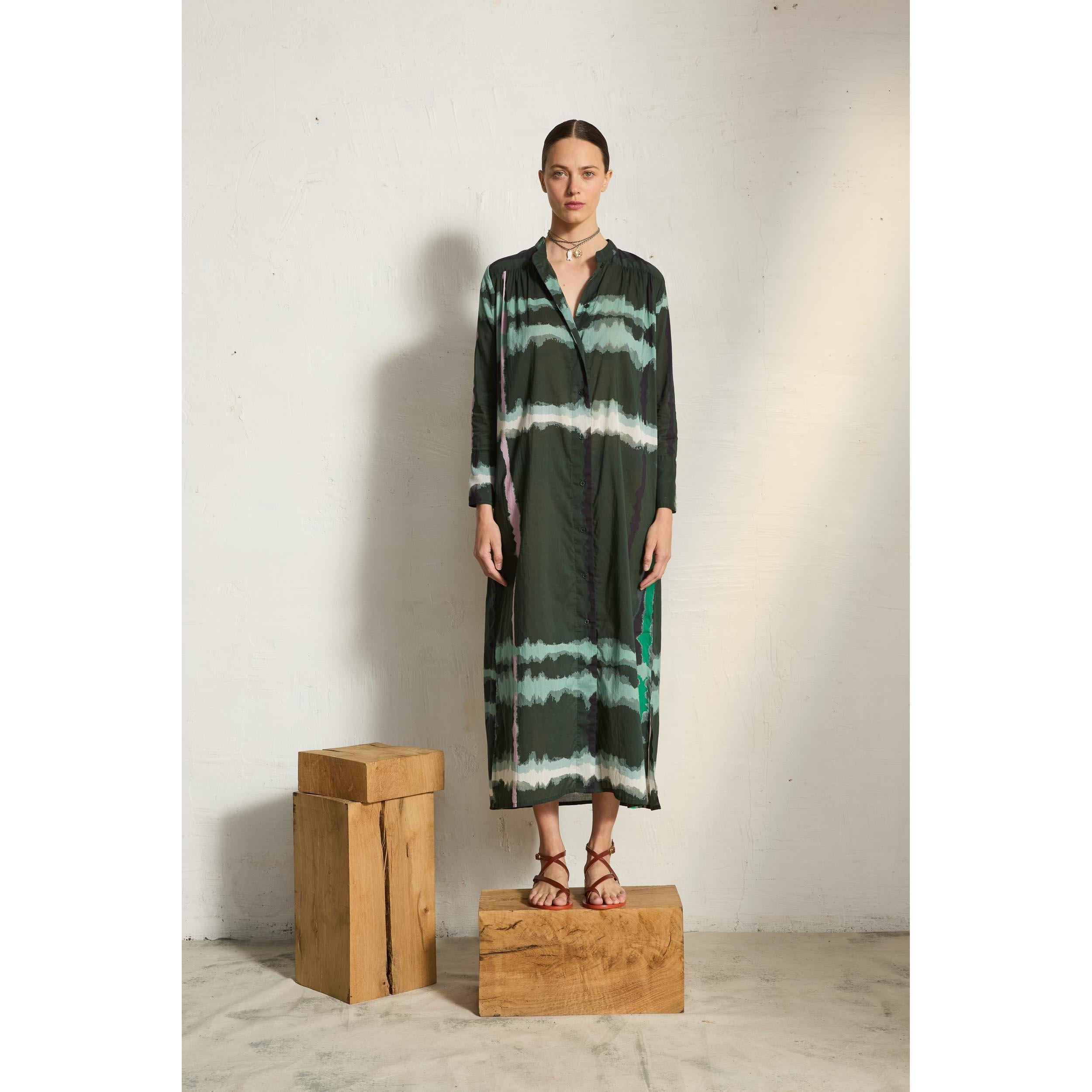 Robe Olga Imprime Td Check - Ardoise