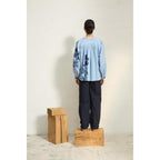 Blouse Venaco Imprime Orchids - Bleu