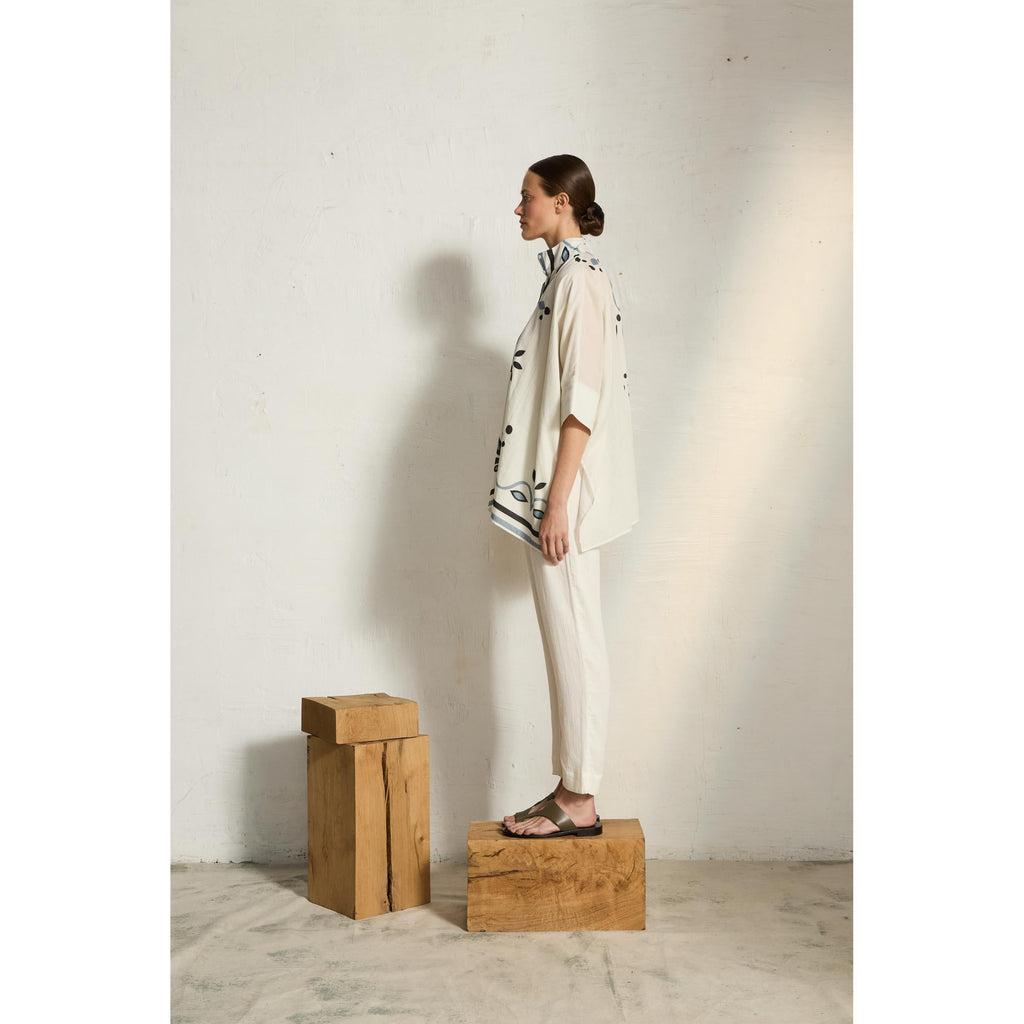 Chemise Heracles Imprime Arabesque - White