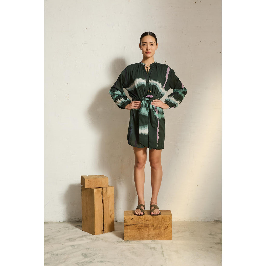 Robe Courte Charlie Imprime Td Check - Ardoise