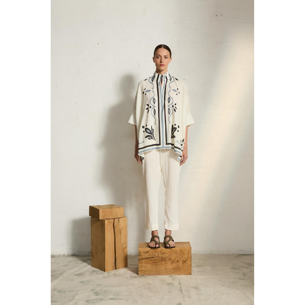 Chemise Heracles Imprime Arabesque - White