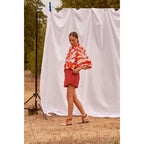 Blouse Odette Imprime Tropical - Flashy Orange