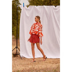 Blouse Odette Imprime Tropical - Flashy Orange