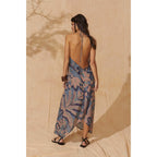 Robe Ivina Imprime Tropical - Dusty Blue
