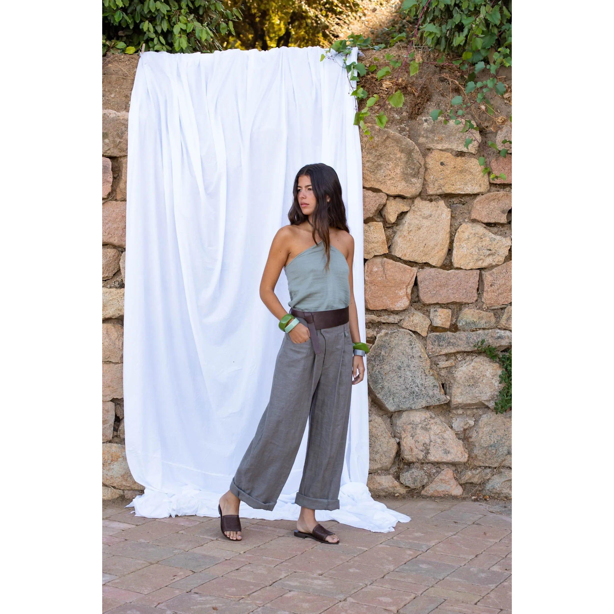 Pantalon Lolo Coton Lin - Laurel Aok